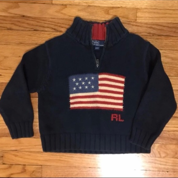 Ralph Lauren Other - Boys 3T Ralph Lauren Navy Flag Sweater 1/4 Zip